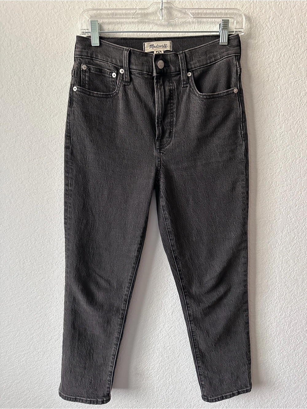 Madewell The Perfect Vintage Jean Faded Black High Rise Tapered Cropped 25P